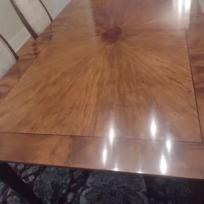 Sale Photo Thumbnail #723: Impressive Councill Inlay Dining Table with Eight Matching Balloon Back Chairs and Two Leaves