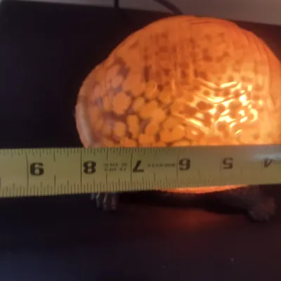 Sale Photo Thumbnail #24: Figural Turtle Glass Shell Desk Lamp with Metal Body Base