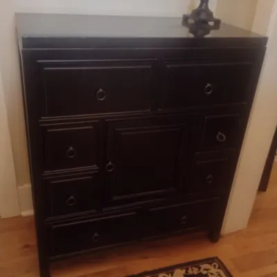 Sale Photo Thumbnail #747: Espresso Finish Storage Cabinet with Granite Top
