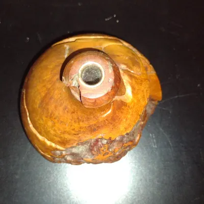 Sale Photo Thumbnail #217: Burl Wood Vase- Approx 4 1/2" Tall.  Item has glass insert for wet use.