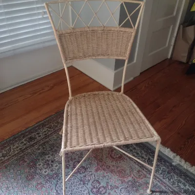 Sale Photo Thumbnail #341: Metal Frame Chair with Wicker Weave Accent