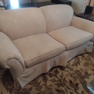 Sale Photo Thumbnail #760: Wheat Tone Upholstered Two Cushion Sofa