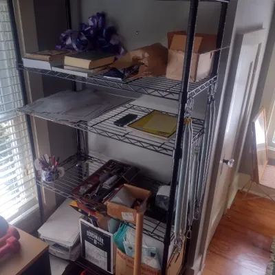 Sale Photo Thumbnail #866: Adjustable Metal Shelf.  Upstairs item.