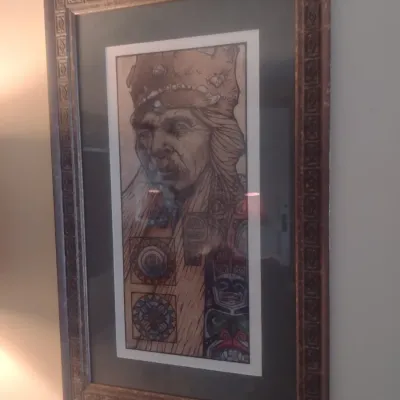 Sale Photo Thumbnail #529: Framed Native American Behren's Style Art Print