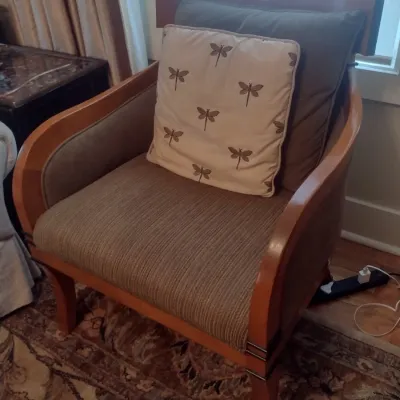 Sale Photo Thumbnail #679: Biedermeier Design Maple Wood Chair with Upholstered Seat Choice B