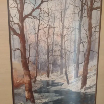 Sale Photo Thumbnail #498: Nicely Framed Winter Scene Forest Creek by Soprano