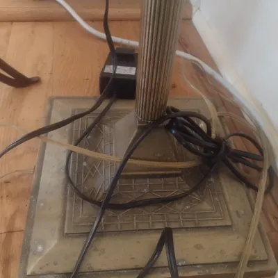 Sale Photo Thumbnail #455: Vintage Art Deco Glass Shade Floor Lamp