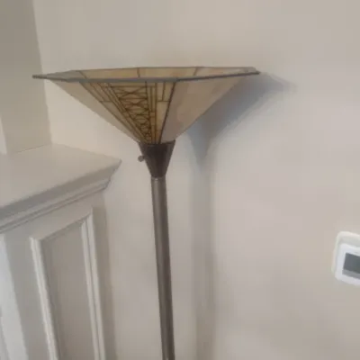 Sale Photo Thumbnail #451: Vintage Art Deco Glass Shade Floor Lamp