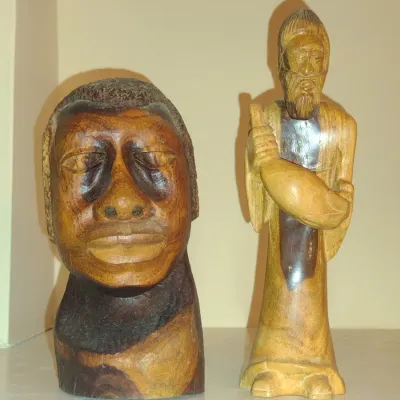 Sale Photo Thumbnail #238: Pair of Carved Wooden Figurines