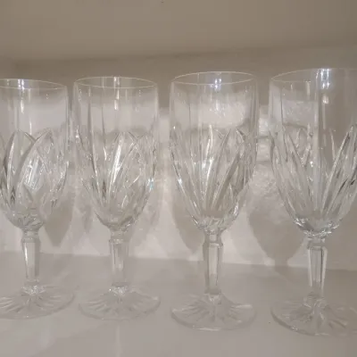 Sale Photo Thumbnail #129: Set of Four Marquis by Waterford Stemmed Crystal Wine Glasses