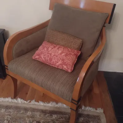 Sale Photo Thumbnail #668: Biedermeier Design Maple Wood Chair with Upholstered Seat Choice A