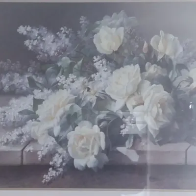 Sale Photo Thumbnail #486: Large Floral Art Print Framed