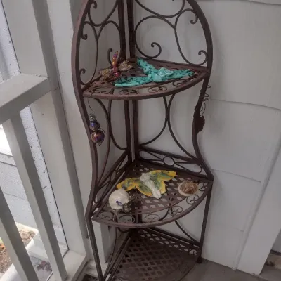 Sale Photo Thumbnail #373: Metal Folding Shelf Corner Stand