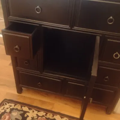 Sale Photo Thumbnail #751: Espresso Finish Storage Cabinet with Granite Top