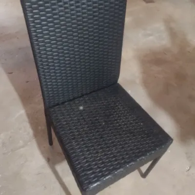 Sale Photo Thumbnail #437: Set of Four Patio Joy Plastic Wicker Outdoor Chairs.  Downstairs item.