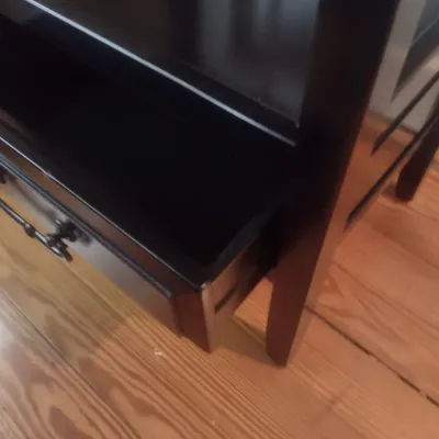 Sale Photo Thumbnail #805: Espresso Finish Side Table with Lower Shelf and Drawer