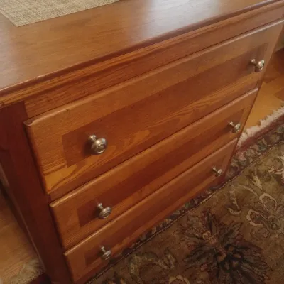 Sale Photo Thumbnail #731: Antique Three Drawer Side Table Professionally Restored
