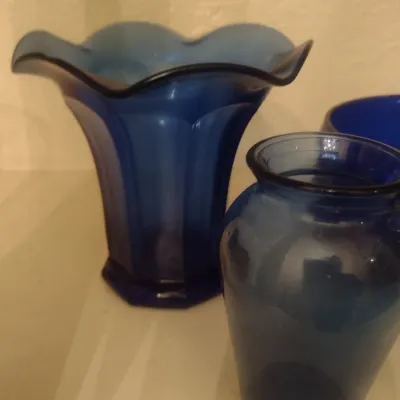 Sale Photo Thumbnail #146: Collection of Assorted Blue Glass Items
