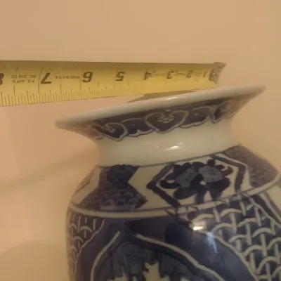 Sale Photo Thumbnail #101: Ceramic Blue and White Ginger Jar