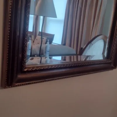 Sale Photo Thumbnail #587: Composite Arch Top Framed Wall Mirror with Beveled Glass