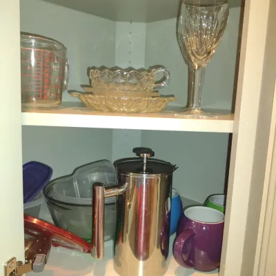 Sale Photo Thumbnail #970: Collection of Kitchen Ware- Dinnerware, Glasses, Flatware, etc.