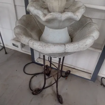 Sale Photo Thumbnail #412: Resin Form Water Fountain on Metal Stand
