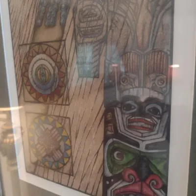 Sale Photo Thumbnail #531: Framed Native American Behren's Style Art Print