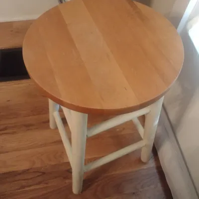 Sale Photo Thumbnail #332: Wood Two-Tone Finish Sitting Stool