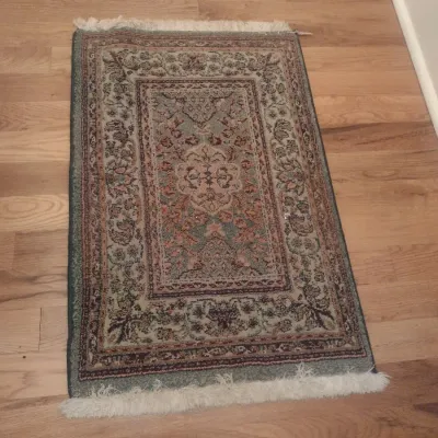 Sale Photo Thumbnail #631: Red and Teal Area Rug 3'x2'