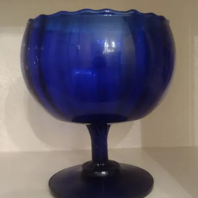 Sale Photo Thumbnail #136: Cobalt Blue Pedestal Centerpiece Bowl