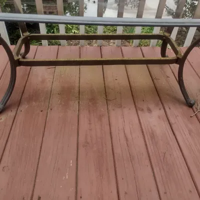 Sale Photo Thumbnail #426: Metal Frame Glass Top Coffee Table