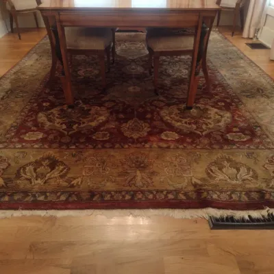 Sale Photo Thumbnail #635: Red and Gold Cabernet Oriental Style Area Rug 12'x9'