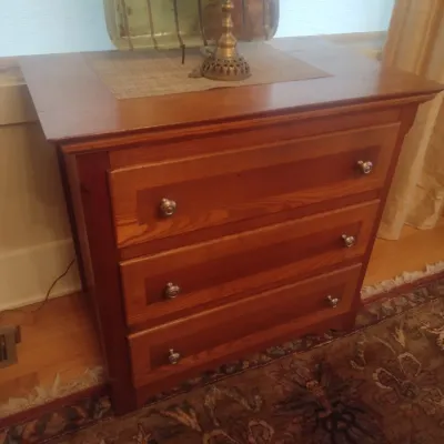 Sale Photo Thumbnail #729: Antique Three Drawer Side Table Professionally Restored
