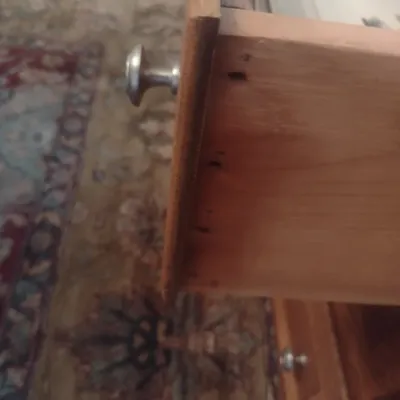 Sale Photo Thumbnail #736: Antique Three Drawer Side Table Professionally Restored