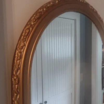 Sale Photo Thumbnail #604: Resin Gilt Archtop Framed Wall Mirror