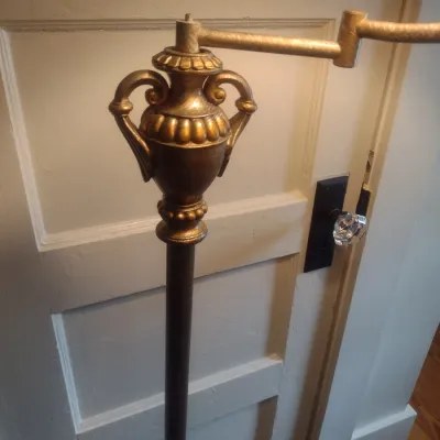 Sale Photo Thumbnail #476: Vintage Brass Finish Post Articulating Neck Floor Lamp