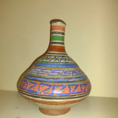 Sale Photo Thumbnail #249: Pottery Vase/Carafe- Approx 8" Tall