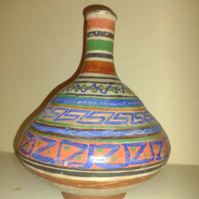 Sale Photo Thumbnail #250: Pottery Vase/Carafe- Approx 8" Tall