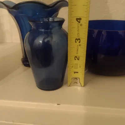 Sale Photo Thumbnail #147: Collection of Assorted Blue Glass Items