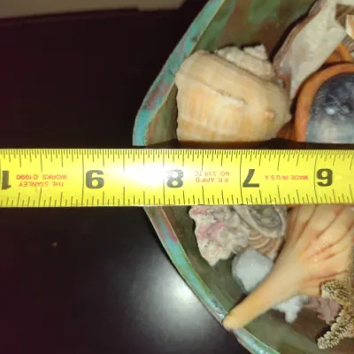 Sale Photo Thumbnail #187: Hand Made Pottery Bowl with Shells and Stones
