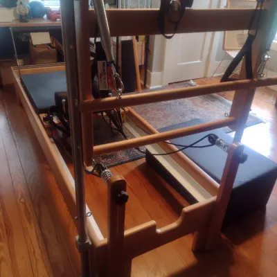 Sale Photo Thumbnail #8: Private Pilates Premium Wood Reformer.  This item is upstairs and will need to be disassembled to be moved.  Minimum two person removal.