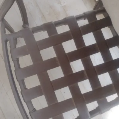 Sale Photo Thumbnail #390: Pair of Matching Metal Frame Patio Chairs with Cushions