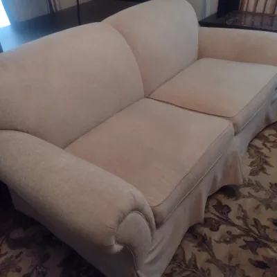 Sale Photo Thumbnail #761: Wheat Tone Upholstered Two Cushion Sofa