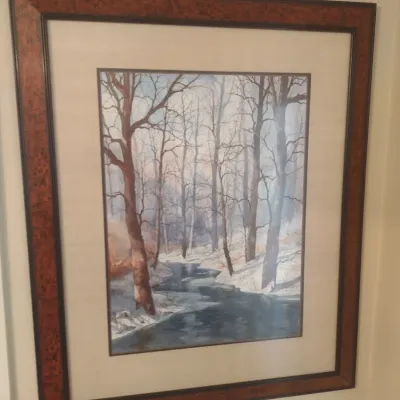 Sale Photo Thumbnail #497: Nicely Framed Winter Scene Forest Creek by Soprano