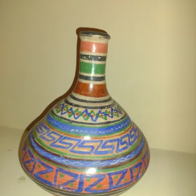 Sale Photo Thumbnail #251: Pottery Vase/Carafe- Approx 8" Tall