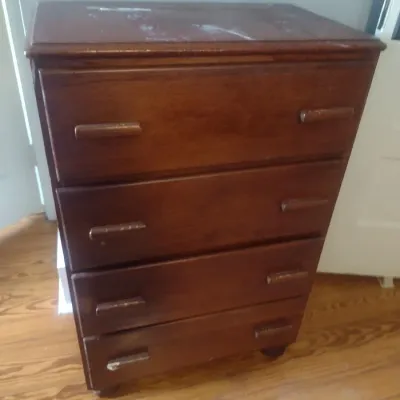 Sale Photo Thumbnail #810: Vintage Solid Wood Lingerie Dresser.  See photos for condition issues.  Upstairs item.  Bring assistance to remove.