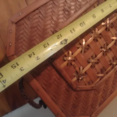 Sale Photo Thumbnail #303: Bamboo and Rattan Weave Storage Basket with Hinged Lid