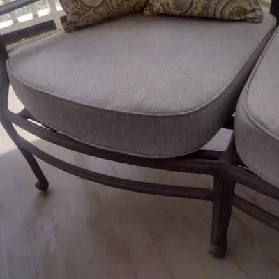 Sale Photo Thumbnail #381: Metal Frame Double Cushion Patio Bench