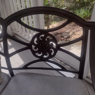 Sale Photo Thumbnail #382: Metal Frame Double Cushion Patio Bench