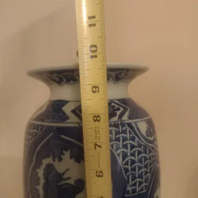 Sale Photo Thumbnail #102: Ceramic Blue and White Ginger Jar